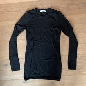 Sandro Black Long Sleeve Crew Neck Top